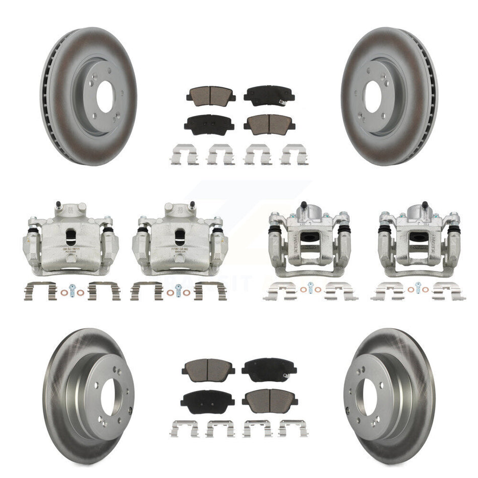 Front Rear Brake Caliper Coat Rotors Ceramic Pad Kit (10Pc) For 2014 Hyundai Sonata 2.0L KCG-101078C
