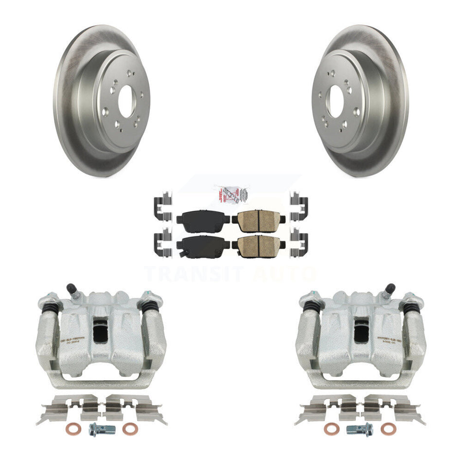 Rear Disc Brake Caliper Coated Rotors And Ceramic Pads Kit For 2006-2014 Honda Ridgeline KCG-101078N