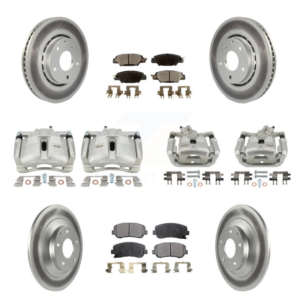 Front Rear Disc Brake Caliper Coat Rotor And Semi-Metallic Pad Kit (10Pc) For Mazda CX-5 KCG-101078P