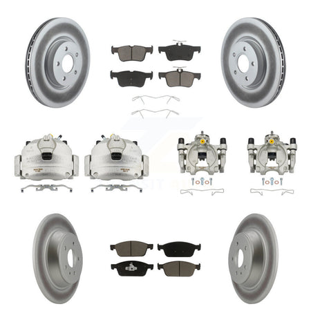 Front Rear Brake Caliper Coat Rotor & Ceramic Pad Kit (10Pc) For Ford Escape Lincoln MKC KCG-101079C