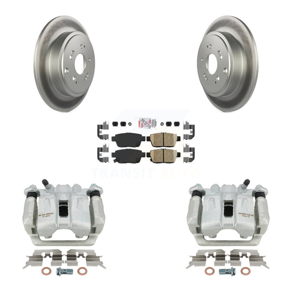 Rear Disc Brake Caliper Coated Rotors And Ceramic Pads Kit For 2006-2014 Honda Ridgeline KCG-101079N