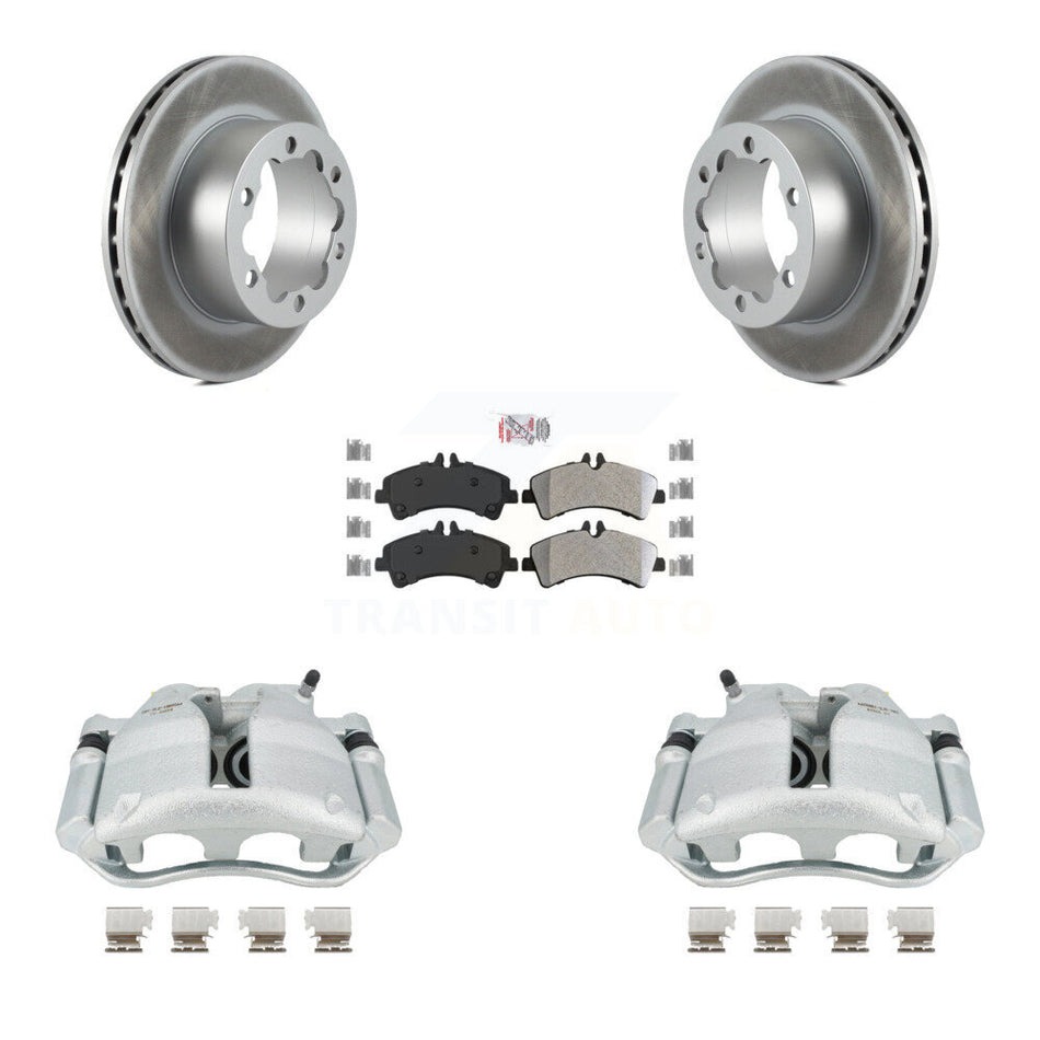 Rear Disc Brake Caliper Coated Rotors And Semi-Metallic Pads Kit For Sprinter 3500 Mercedes-Benz Dodge Freightliner KCG-101080N
