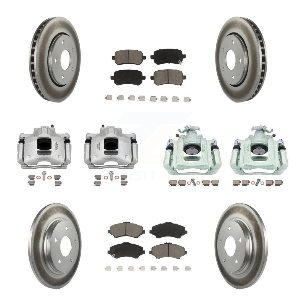 Front Rear Brake Caliper Coat Rotors Ceramic Pad Kit (10Pc) For Dodge Grand Caravan Town KCG-101081C