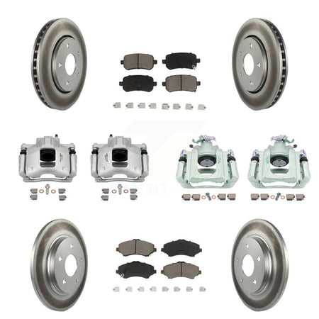Front Rear Brake Caliper Coat Rotors Ceramic Pad Kit (10Pc) For Dodge Grand Caravan Town KCG-101081C