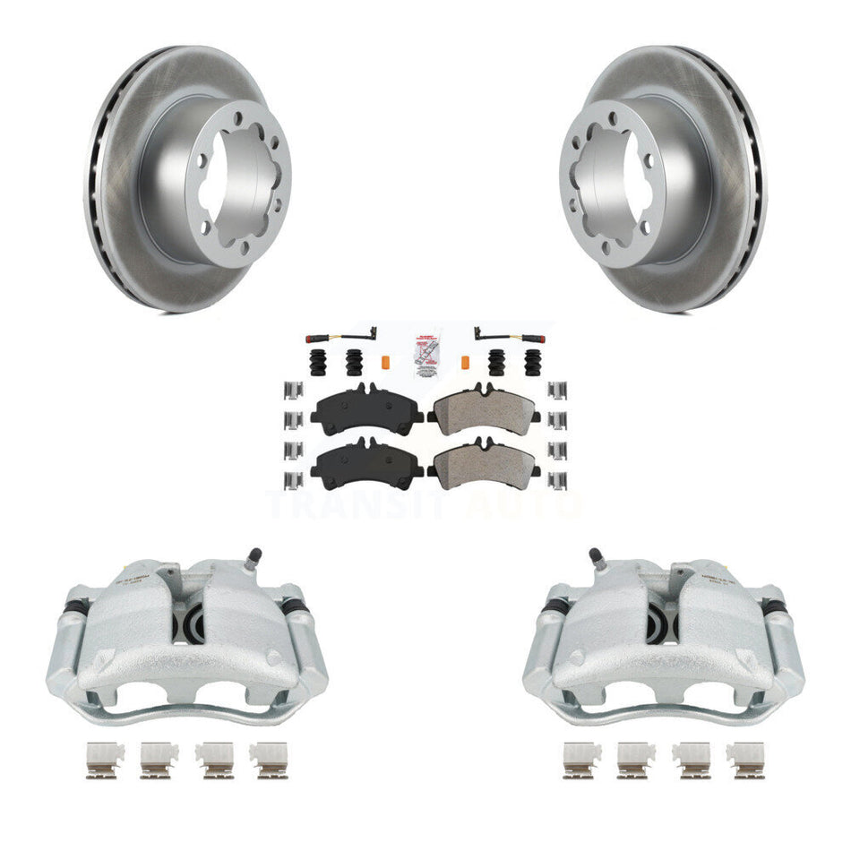 Rear Disc Brake Caliper Coated Rotors And Semi-Metallic Pads Kit For Sprinter 3500 Mercedes-Benz Dodge Freightliner KCG-101082N