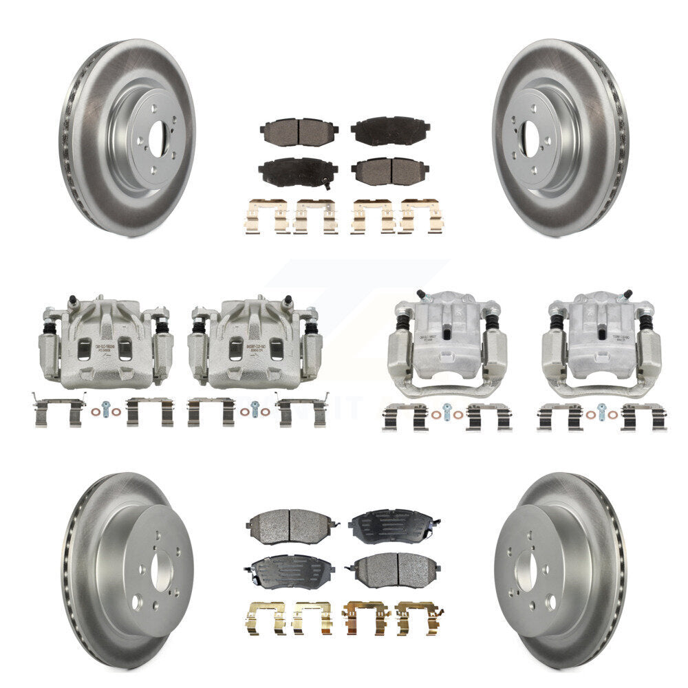Front Rear Brake Caliper Coat Rotor And Semi-Metallic Pad Kit (10Pc) For Subaru Forester KCG-101083P