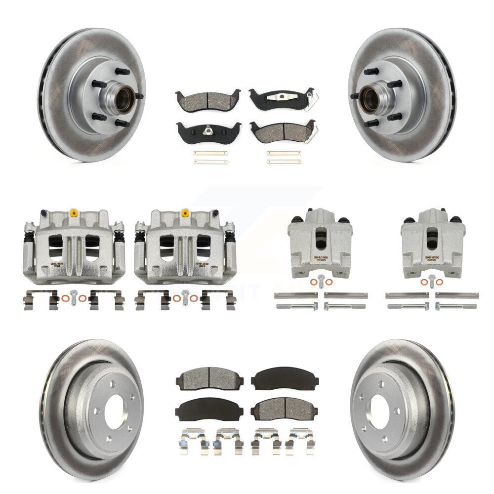 Front Rear Brake Caliper Coat Rotor And Semi-Metallic Pad Kit (10Pc) For Ford Ranger RWD KCG-101084S