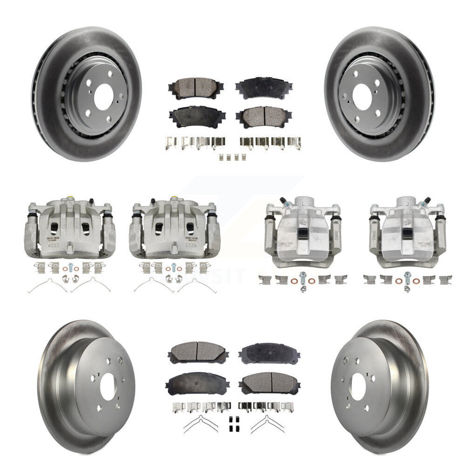 Front Rear Brake Caliper Coat Rotors Semi-Metallic Pad Kit (10Pc) For Lexus RX350 RX450h KCG-101086P