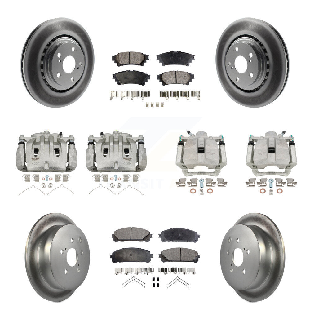 Front Rear Brake Caliper Coat Rotors Semi-Metallic Pad Kit (10Pc) For Lexus RX350 RX450h KCG-101087P