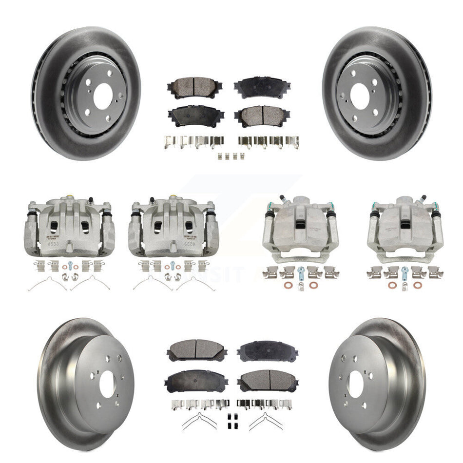 Front Rear Brake Caliper Coat Rotors Semi-Metallic Pad Kit (10Pc) For Lexus RX350 RX450h KCG-101087P