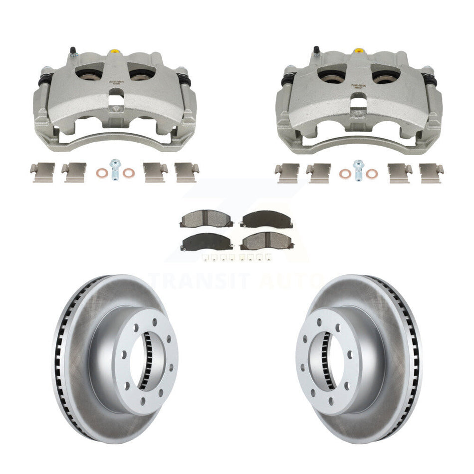 Front Disc Brake Caliper Coated Rotors And Semi-Metallic Pad Kit For Ram 3500 2500 Dodge KCG-101087S