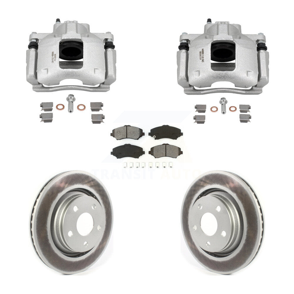 Front Disc Brake Caliper Coated Rotors And Semi-Metallic Pads Kit For Jeep Wrangler KCG-101088S