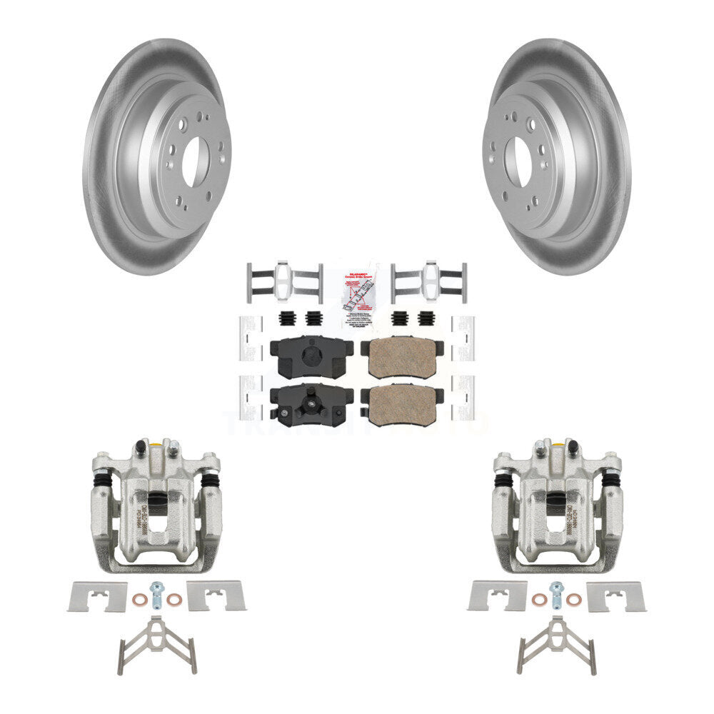 Rear Disc Brake Caliper Coated Rotors And Ceramic Pads Kit For 2012-2015 Honda Crosstour KCG-101089N