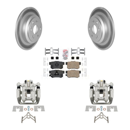 Rear Disc Brake Caliper Coated Rotors And Ceramic Pads Kit For 2012-2015 Honda Crosstour KCG-101089N