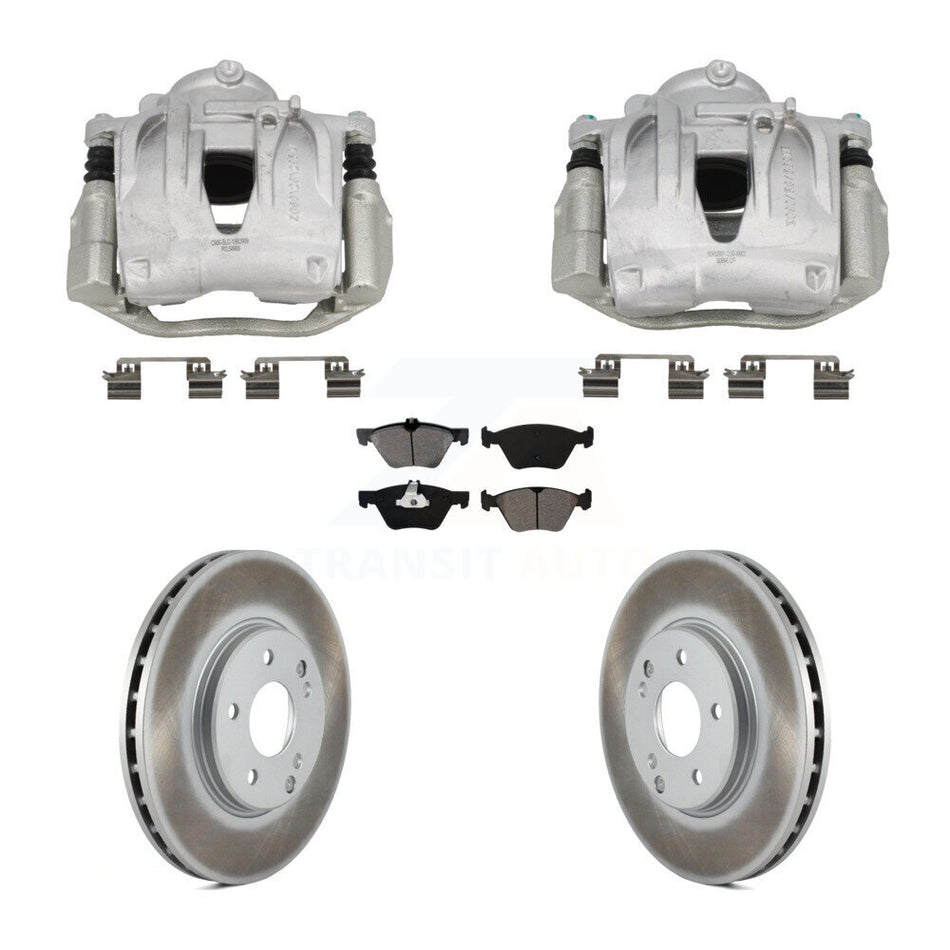 Front Disc Brake Caliper Coated Rotors And Semi-Metallic Pads Kit For Mercedes-Benz E320 KCG-101089S