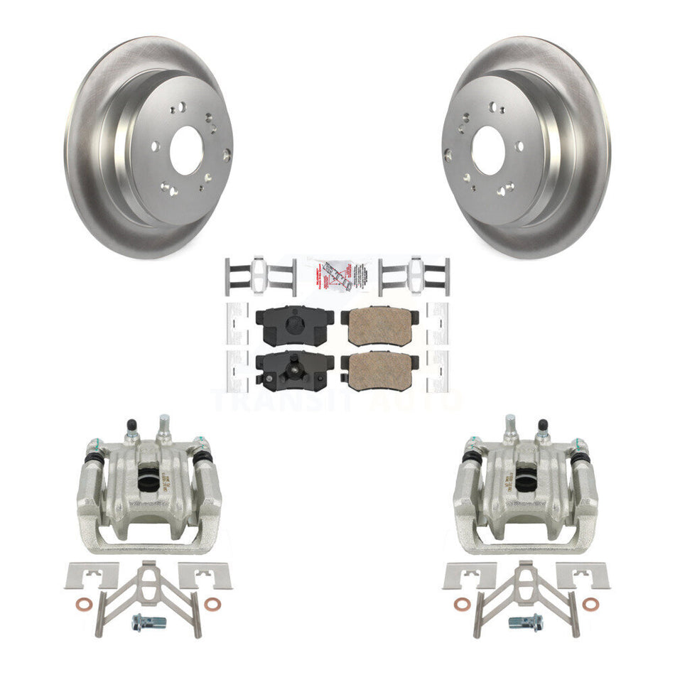 Rear Disc Brake Caliper Coated Rotors And Ceramic Pads Kit For Honda CR-V Acura RDX KCG-101090N