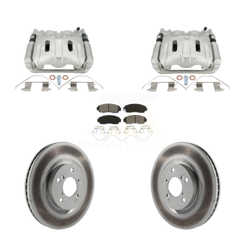 Front Disc Brake Caliper Coat Rotors & Semi-Metallic Pad Kit For 2011-2014 Honda Odyssey KCG-101090S