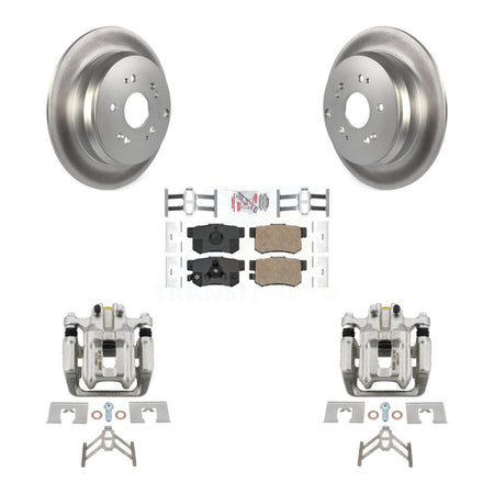 Rear Disc Brake Caliper Coated Rotors And Ceramic Pads Kit For Honda CR-V Acura RDX KCG-101094N