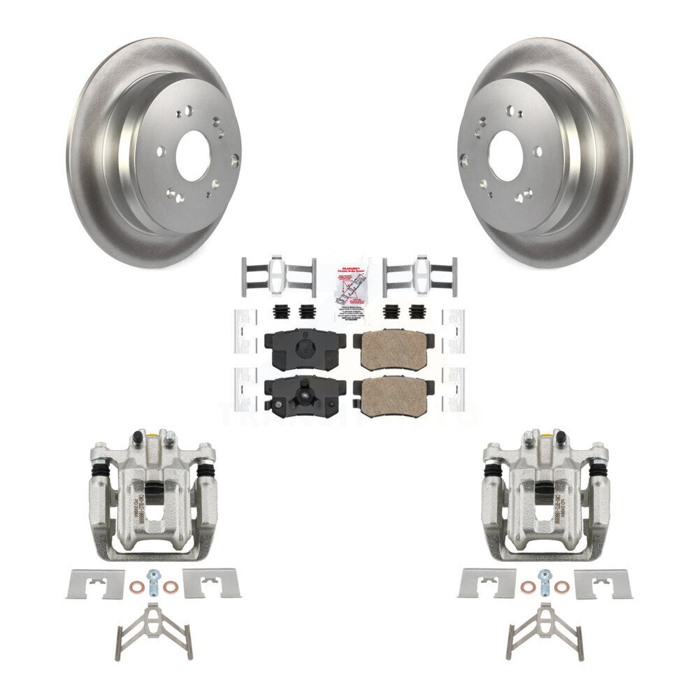 Rear Disc Brake Caliper Coated Rotors And Ceramic Pads Kit For Honda CR-V Acura RDX KCG-101095N