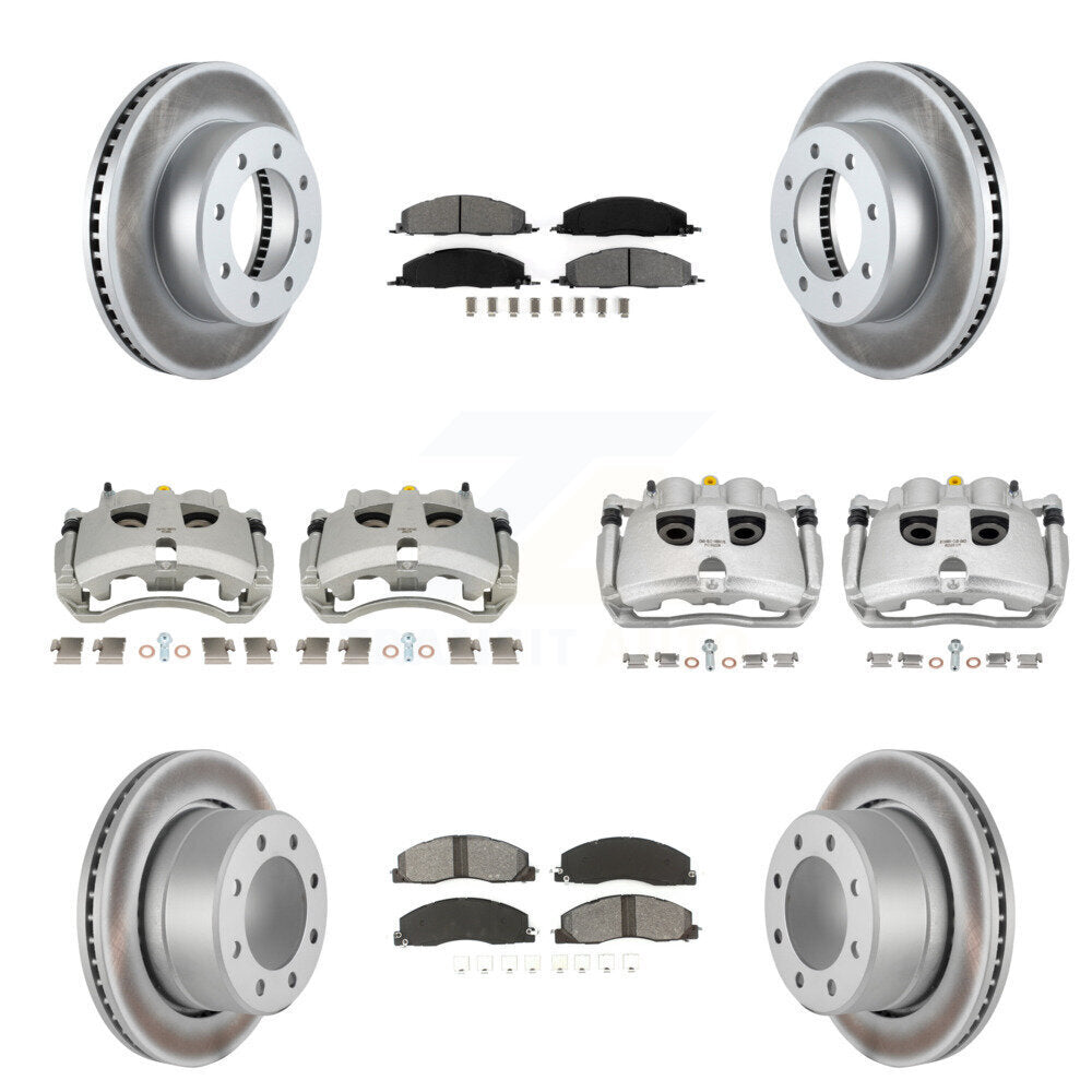 Front Rear Brake Caliper Coat Rotor Semi-Metallic Pad Kit (10Pc) For Ram 3500 2500 Dodge KCG-101095S