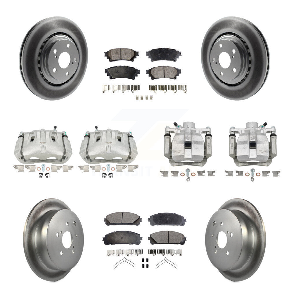 Front Rear Brake Caliper Coat Rotor Ceramic Pad Kit (10Pc) For Toyota Sienna Lexus RX350 KCG-101096T