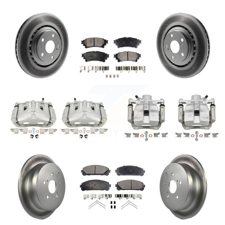 Front Rear Brake Caliper Coat Rotor Ceramic Pad Kit (10Pc) For Toyota Sienna Lexus RX350 KCG-101096T