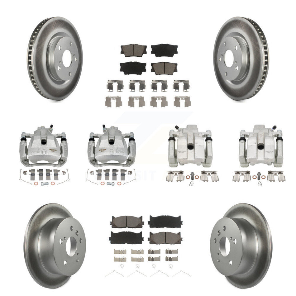 Front Rear Brake Caliper Coat Rotors Ceramic Pad Kit (10Pc) For Toyota Camry Lexus ES350 KCG-101097C