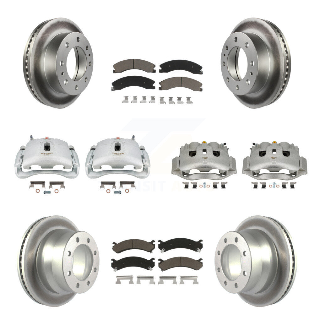 Front Rear Brake Caliper Coat Rotors & Ceramic Pad Kit (10Pc) For Chevrolet Express 4500 KCG-101098C