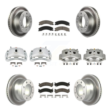 Front Rear Brake Caliper Coat Rotors & Ceramic Pad Kit (10Pc) For Chevrolet Express 4500 KCG-101098C
