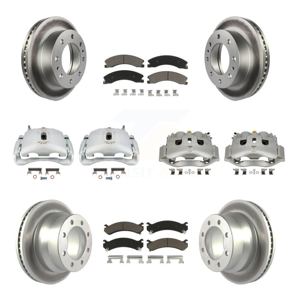 Front Rear Brake Caliper Coat Rotors & Ceramic Pad Kit (10Pc) For Chevrolet Express 4500 KCG-101098C