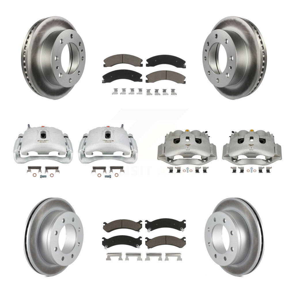 Front Rear Brake Caliper Coat Rotors & Ceramic Pad Kit (10Pc) For Chevrolet Express 4500 KCG-101099C