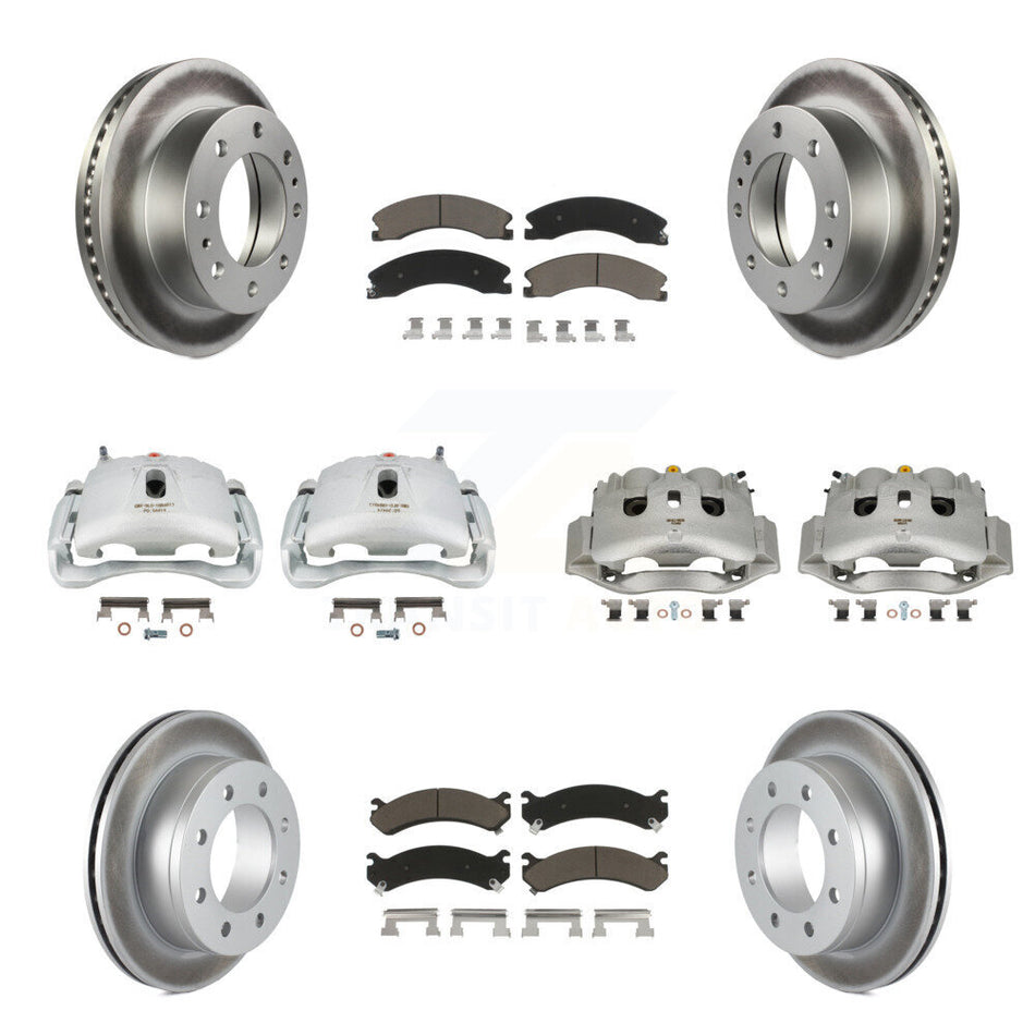 Front Rear Brake Caliper Coat Rotors & Ceramic Pad Kit (10Pc) For Chevrolet Express 4500 KCG-101099C