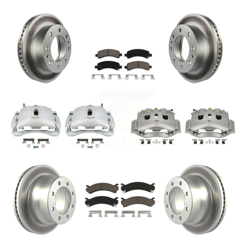 Front Rear Brake Caliper Coat Rotors & Ceramic Pad Kit (10Pc) For Chevrolet Express 4500 KCG-101100C