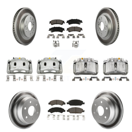 Front Rear Disc Brake Caliper Coated Rotors And Ceramic Pads Kit (10Pc) For KCG-101101C