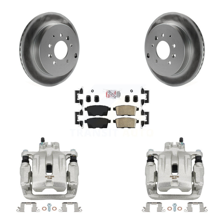 Rear Disc Brake Caliper Coat Rotors Ceramic Pad Kit For Ford Edge Mazda CX-7 Lincoln MKX KCG-101101N