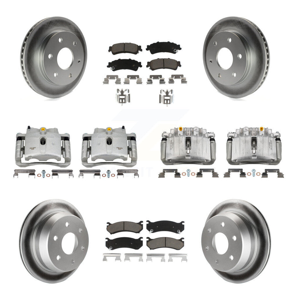 Front Rear Brake Caliper Coat Rotors Ceramic Pad Kit (10Pc) For Chevrolet Silverado 1500 KCG-101102C