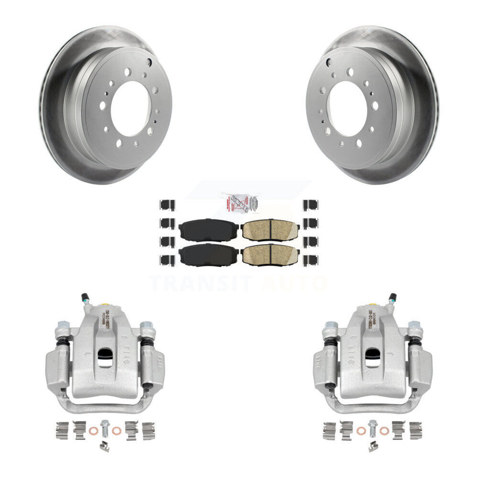Rear Disc Brake Caliper Coated Rotors And Ceramic Pads Kit For Toyota Tundra Sequoia KCG-101102N