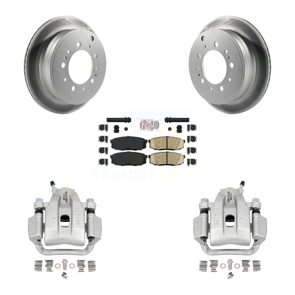 Rear Disc Brake Caliper Coated Rotors And Ceramic Pads Kit For Toyota Tundra Sequoia KCG-101103N