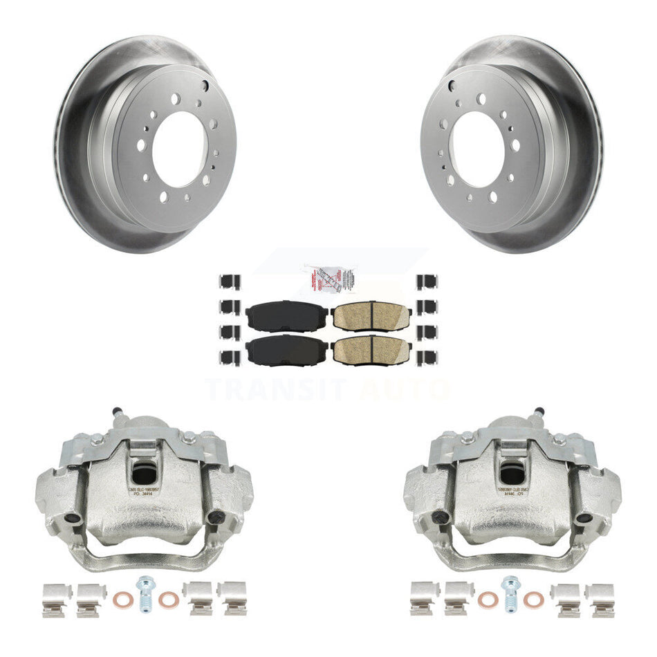 Rear Disc Brake Caliper Coated Rotors And Ceramic Pads Kit For Lexus LX570 Toyota Land Cruiser KCG-101104N