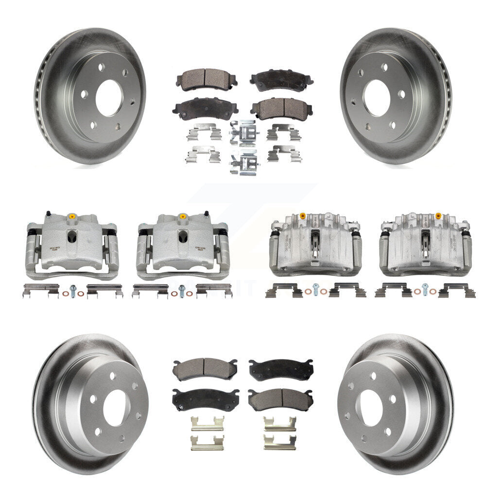 Front Rear Brake Caliper Coat Rotors Ceramic Pad Kit (10Pc) For Chevrolet Silverado 1500 KCG-101104T