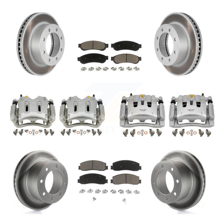 Front Rear Brake Caliper Coat Rotor Ceramic Pad Kit (10Pc) For Ford F-250 Super Duty 4WD KCG-101105C