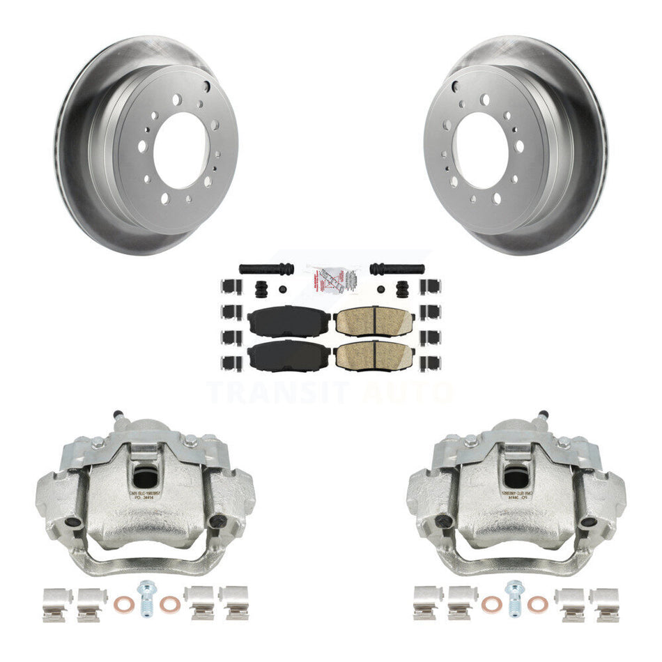 Rear Disc Brake Caliper Coated Rotors And Ceramic Pads Kit For Lexus LX570 Toyota Land Cruiser KCG-101105N