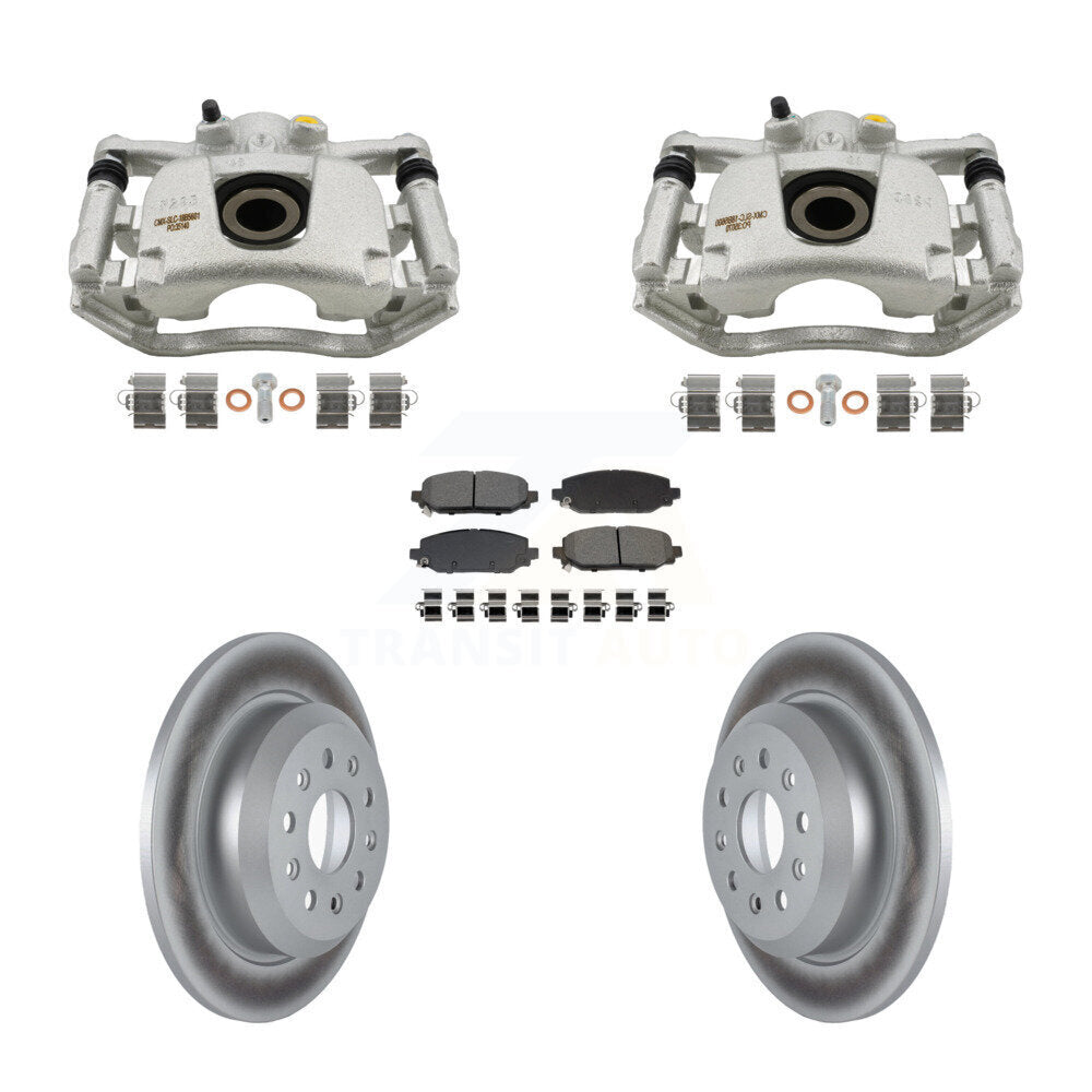 Rear Brake Caliper Coat Rotors Semi-Metallic Pad Kit For 2018-2020 Jeep Wrangler Rubicon KCG-101105S