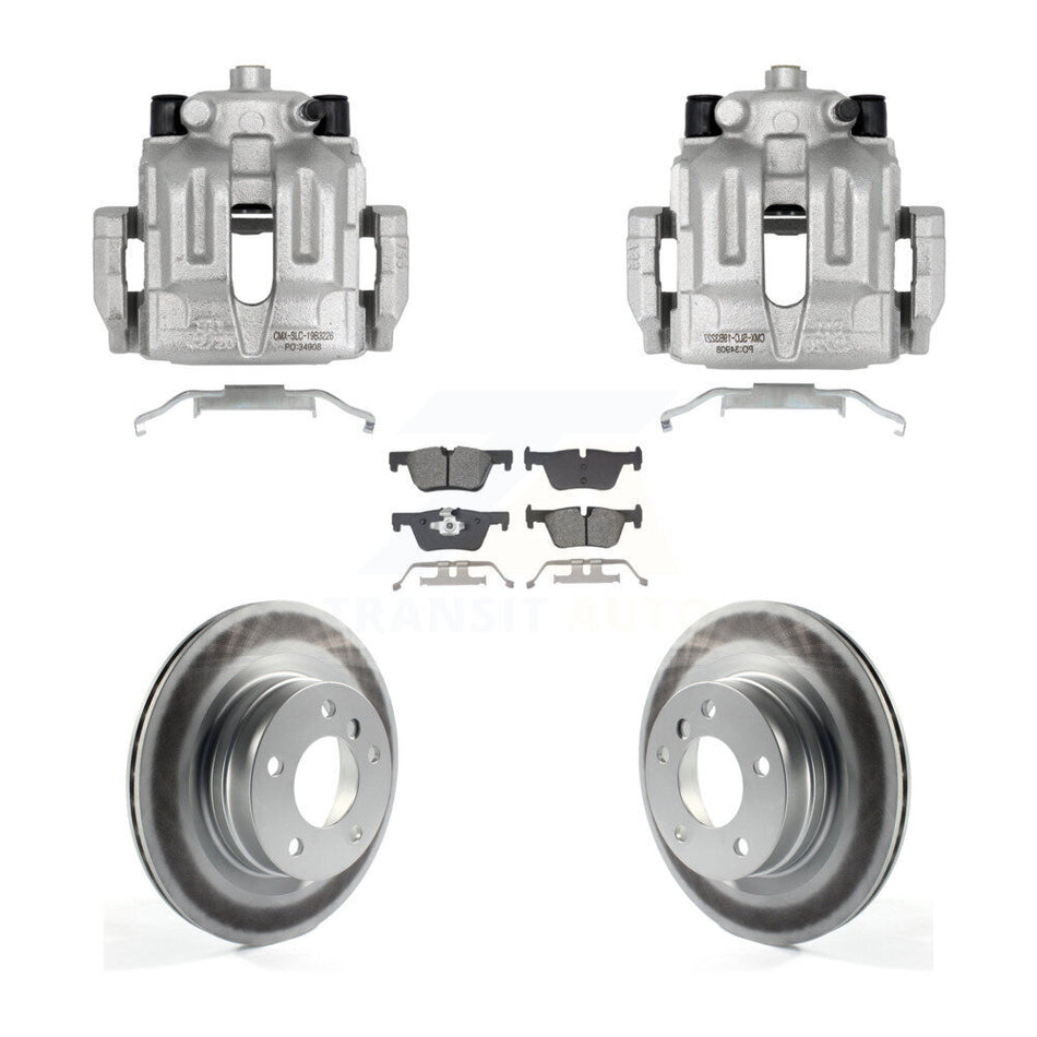 Rear Disc Brake Caliper Coated Rotors And Semi-Metallic Pads Kit For BMW 328i KCG-101106S