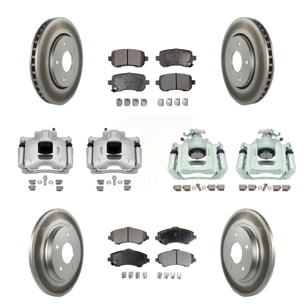 Front Rear Brake Caliper Coat Rotors Ceramic Pad Kit (10Pc) For Dodge Grand Caravan Town KCG-101107T