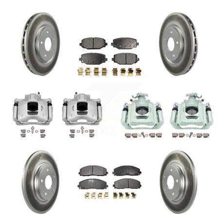 Front Rear Disc Brake Caliper Coated Rotors And Ceramic Pads Kit (10Pc) For Ram C/V KCG-101108T