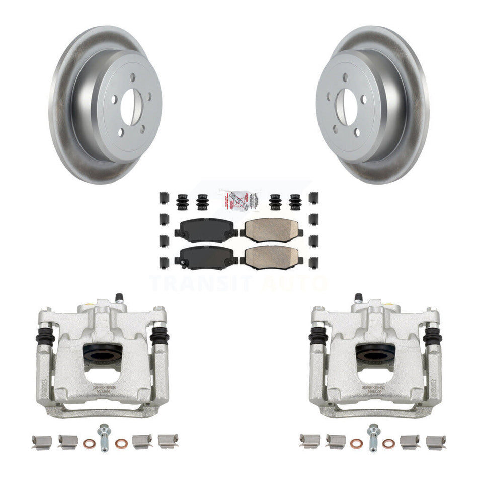 Rear Disc Brake Caliper Coated Rotors And Ceramic Pads Kit For Jeep Liberty Dodge Nitro KCG-101109N