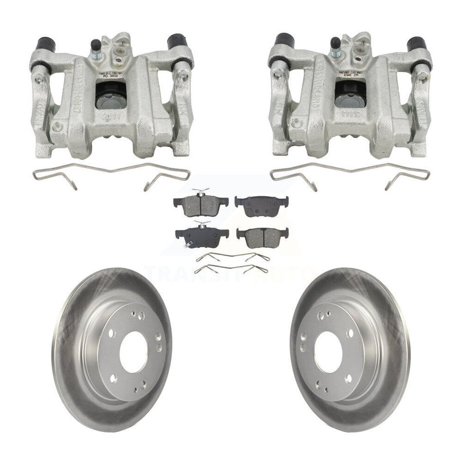 Rear Disc Brake Caliper Coated Rotors And Semi-Metallic Pads Kit For Honda Civic Insight KCG-101109S