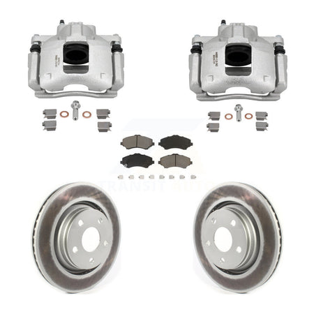 Front Disc Brake Caliper Coated Rotors And Ceramic Pads Kit For Jeep Wrangler KCG-101110C