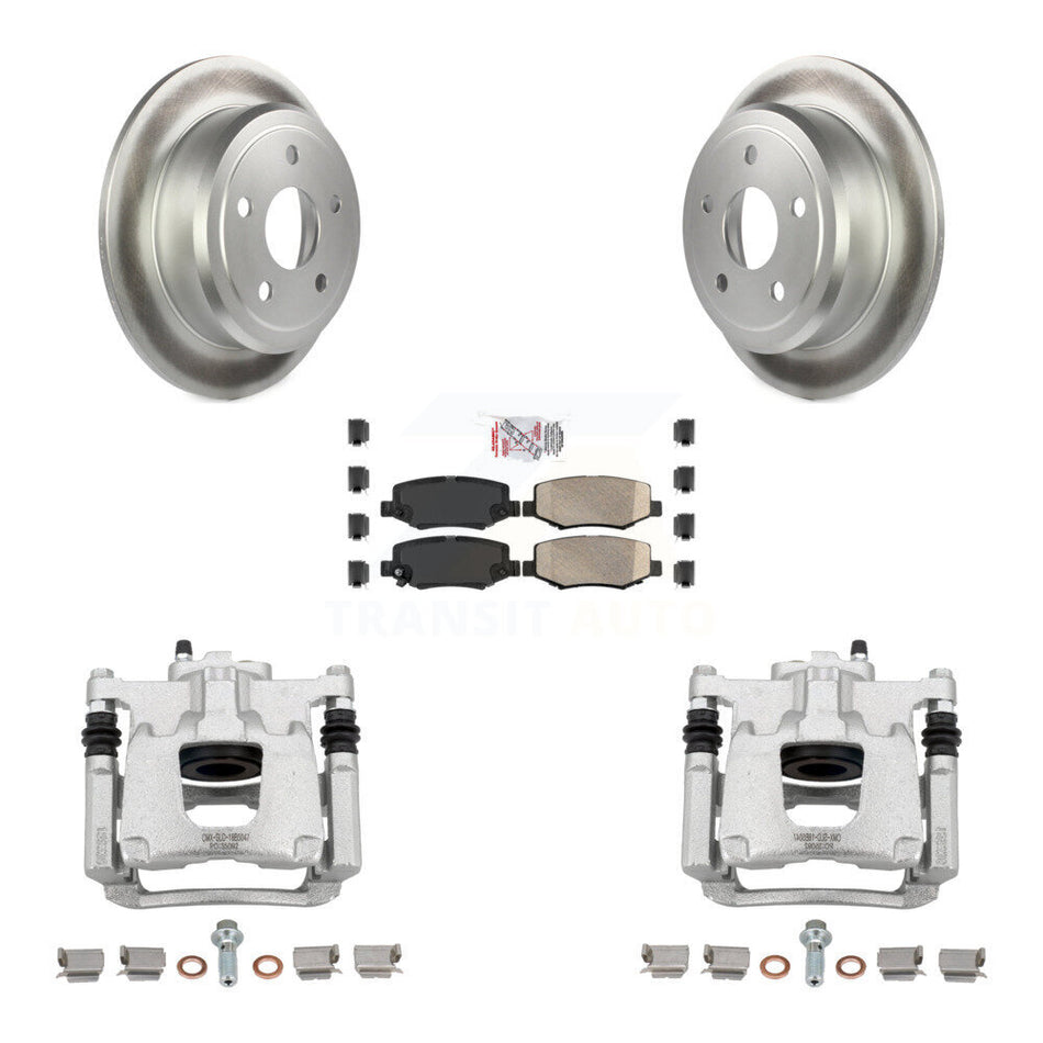 Rear Disc Brake Caliper Coated Rotors And Ceramic Pads Kit For Jeep Wrangler JK KCG-101110N